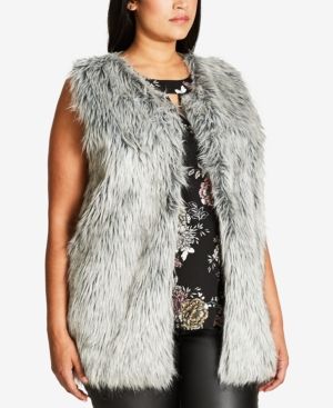 City Chic Trendy Plus Size Faux-Fur Vest | Macys (US)