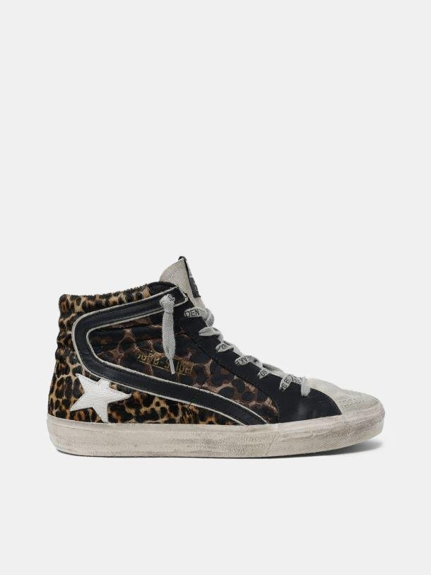 Slide Sneakers In Leopard-print Leather | THE YES