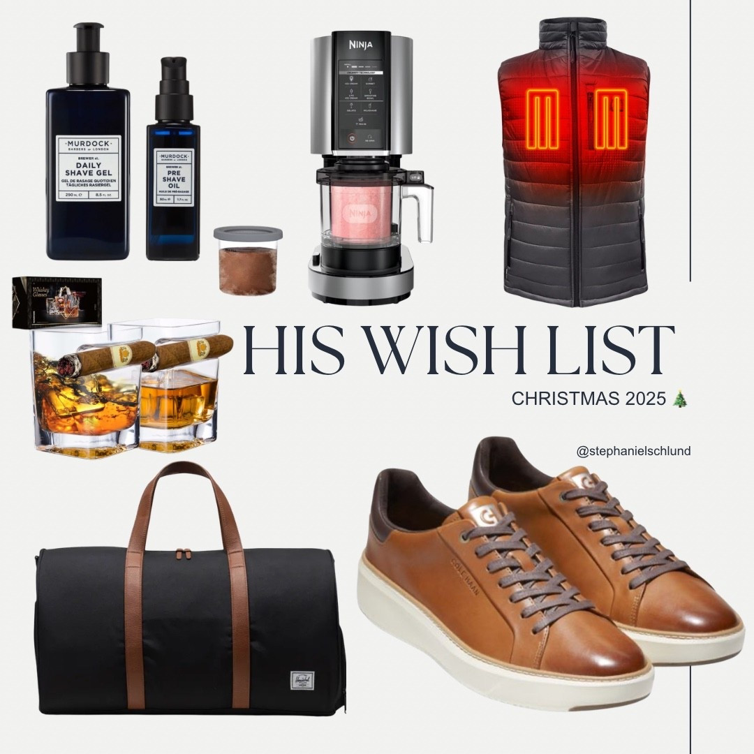 👞⚡ From polished new work shoes ready for everything Monday throws at him, to the ultimate duffle bag for gym runs or weekend escapes, this wishlist rounds up gear he’ll actually use. 

A heated vest keeps him cozy for tailgates, outdoor workdays, and chilly walks. And don’t miss the extra cool picks perfect for gifting or just upgrading his day. 

#MensWishList #HolidayGiftGuide #ShopLTK #GiftsForHim 🛍️🔥