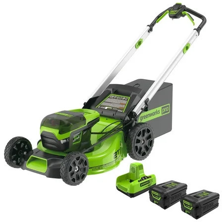 Greenworks 60V 21" Brushless Self-Propelled Battery Powered Lawn Mower + (2) 4.0Ah Batteries & Dual Port Charger | Walmart (US)