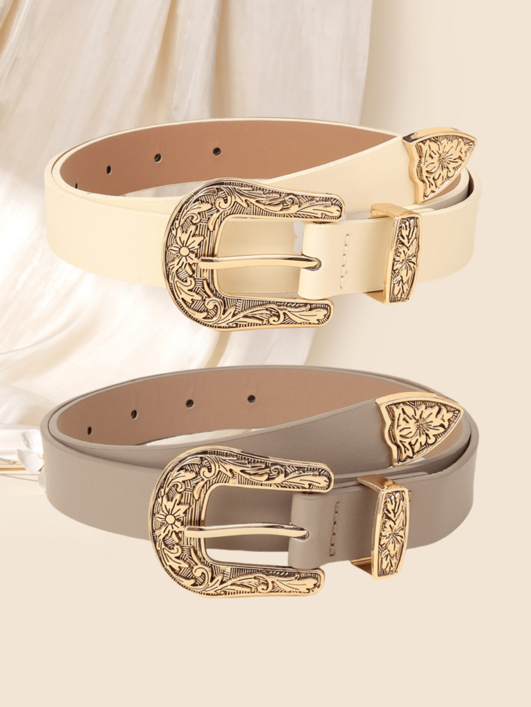 Cream & khaki belt | SHEIN