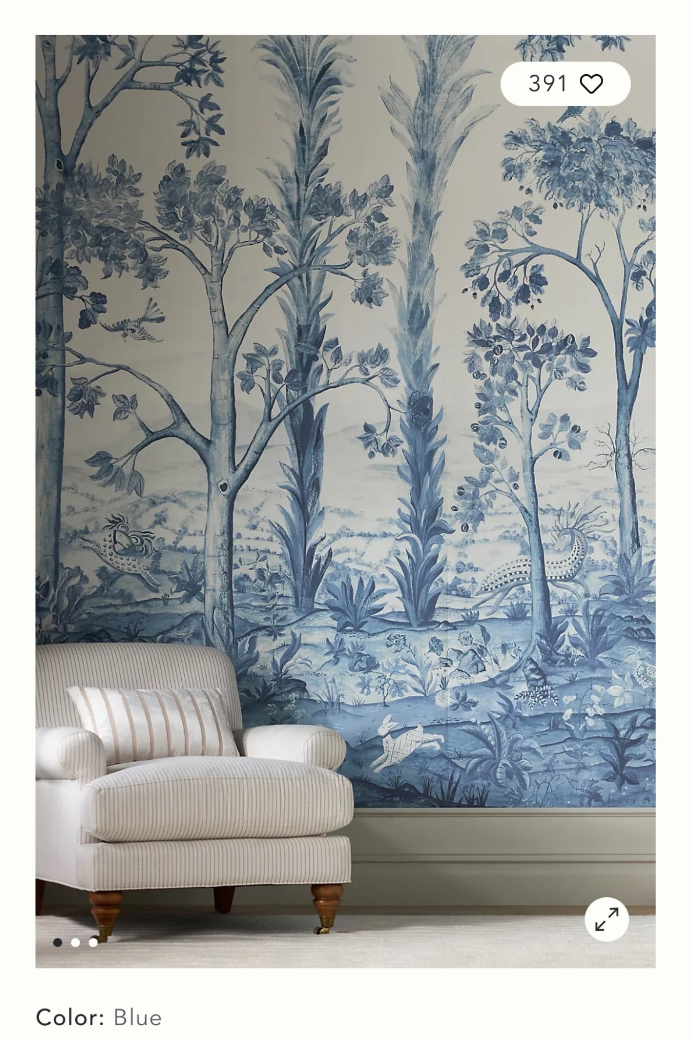 Blue mural wallpaper 

#LTKHome