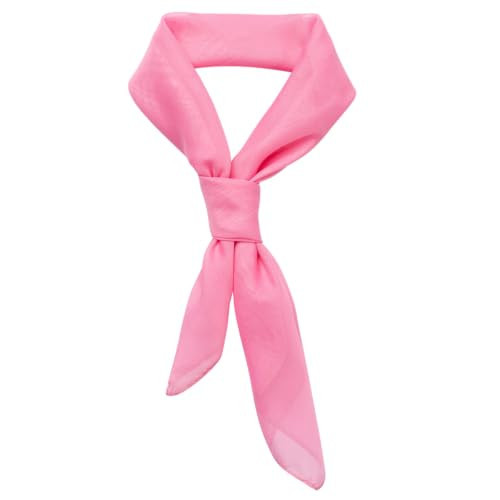 GHGMAO Pink Chiffon Scarf 26" Square Ribbon Neck Scarf Bandanas for Women | Amazon (US)