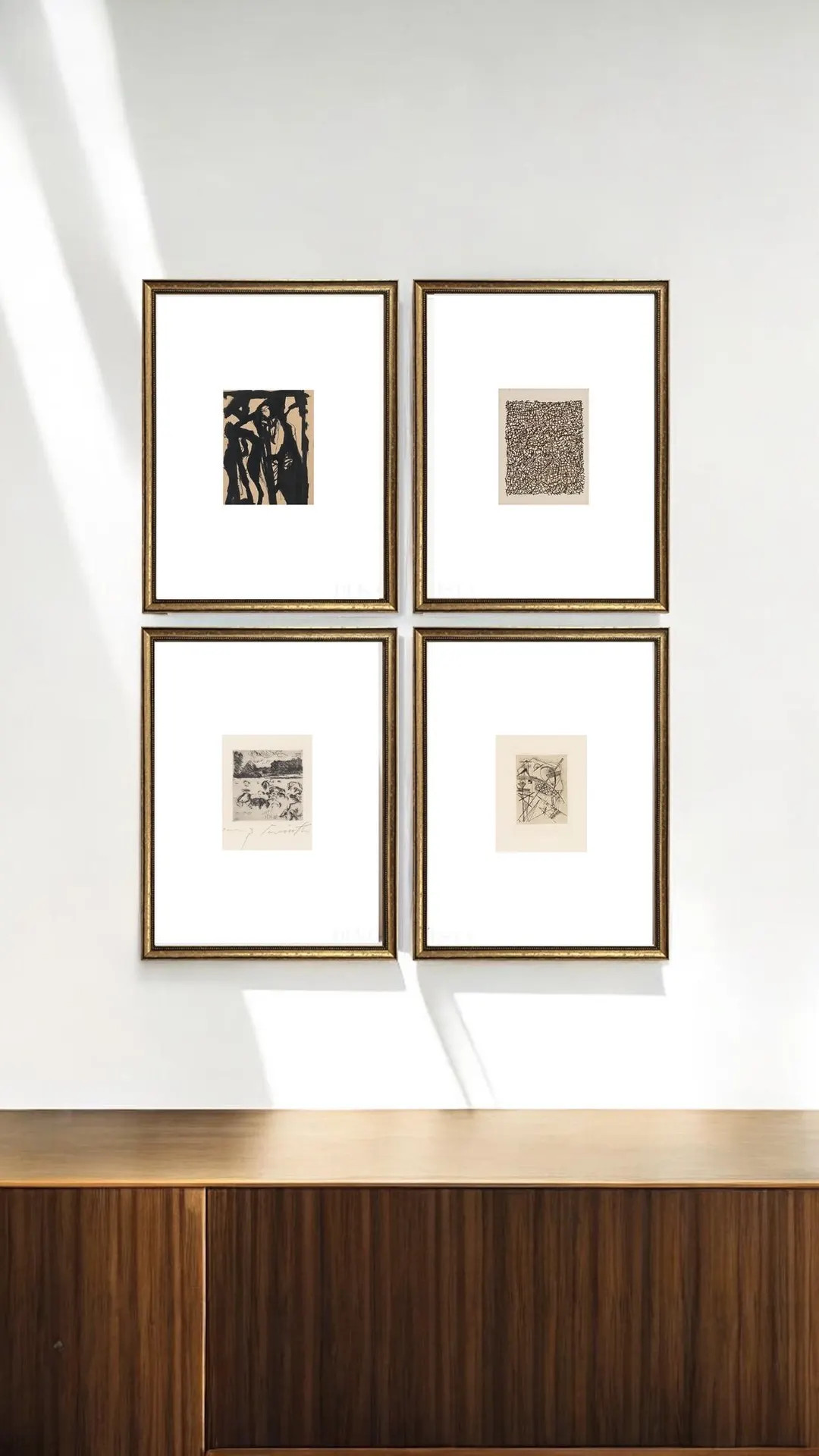 Vintage Gallery Wall Set I Vintage Gold Framed Wall Art Print I Vintage Abstract Painting I Rusti... | Etsy (US)