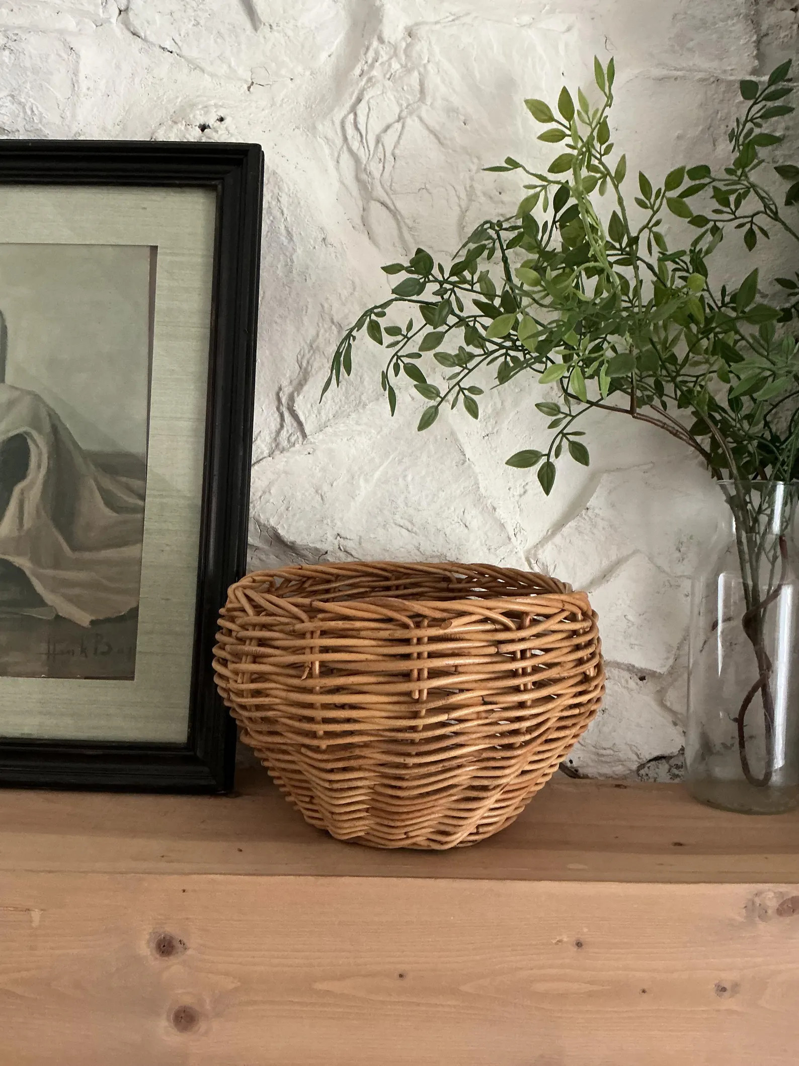 Round Woven Wicker Basket/Planter | Etsy (Global)