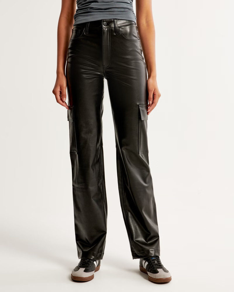 Vegan Leather Cargo 90s Relaxed Pant | Abercrombie & Fitch (US)