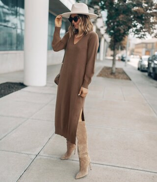 x Cella Jane Blog Long Sleeve V-Neck Sweater Maxi Dress | Dillard's