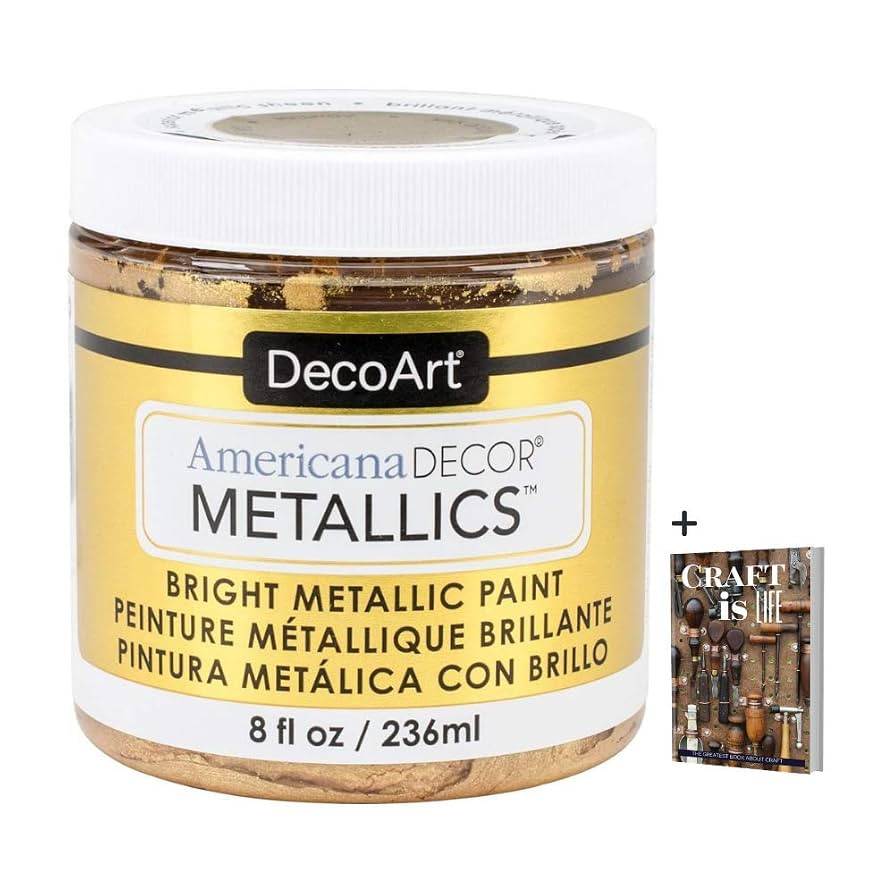 DecoArt Americana Decor Metallics 24K Gold - 8oz Metallic 24K Gold Acrylic Paint - Water Based Mu... | Amazon (US)