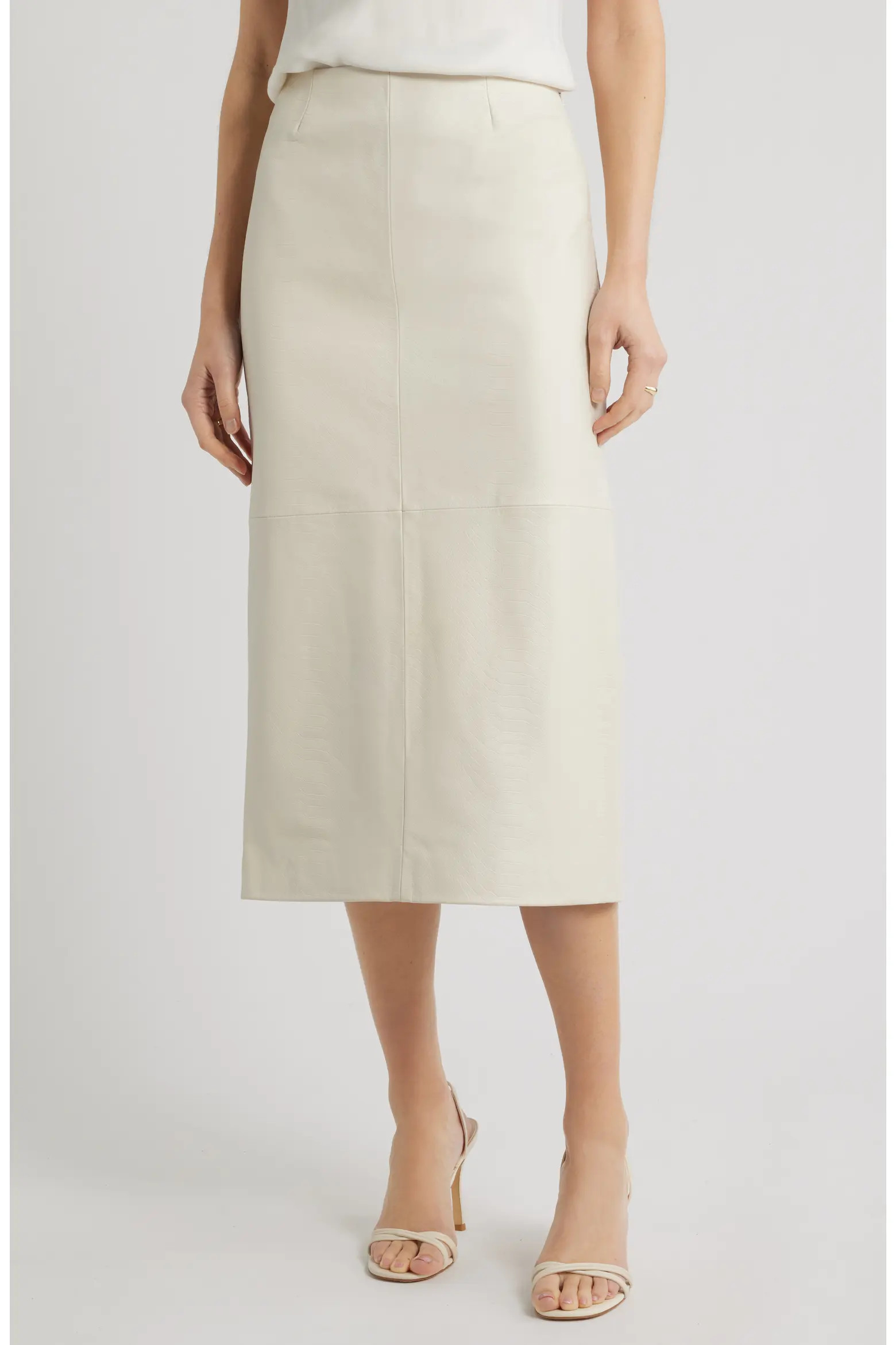 Nordstrom Croc Embossed Leather Pencil Midi Skirt (Women) | Nordstromrack | Nordstrom Rack