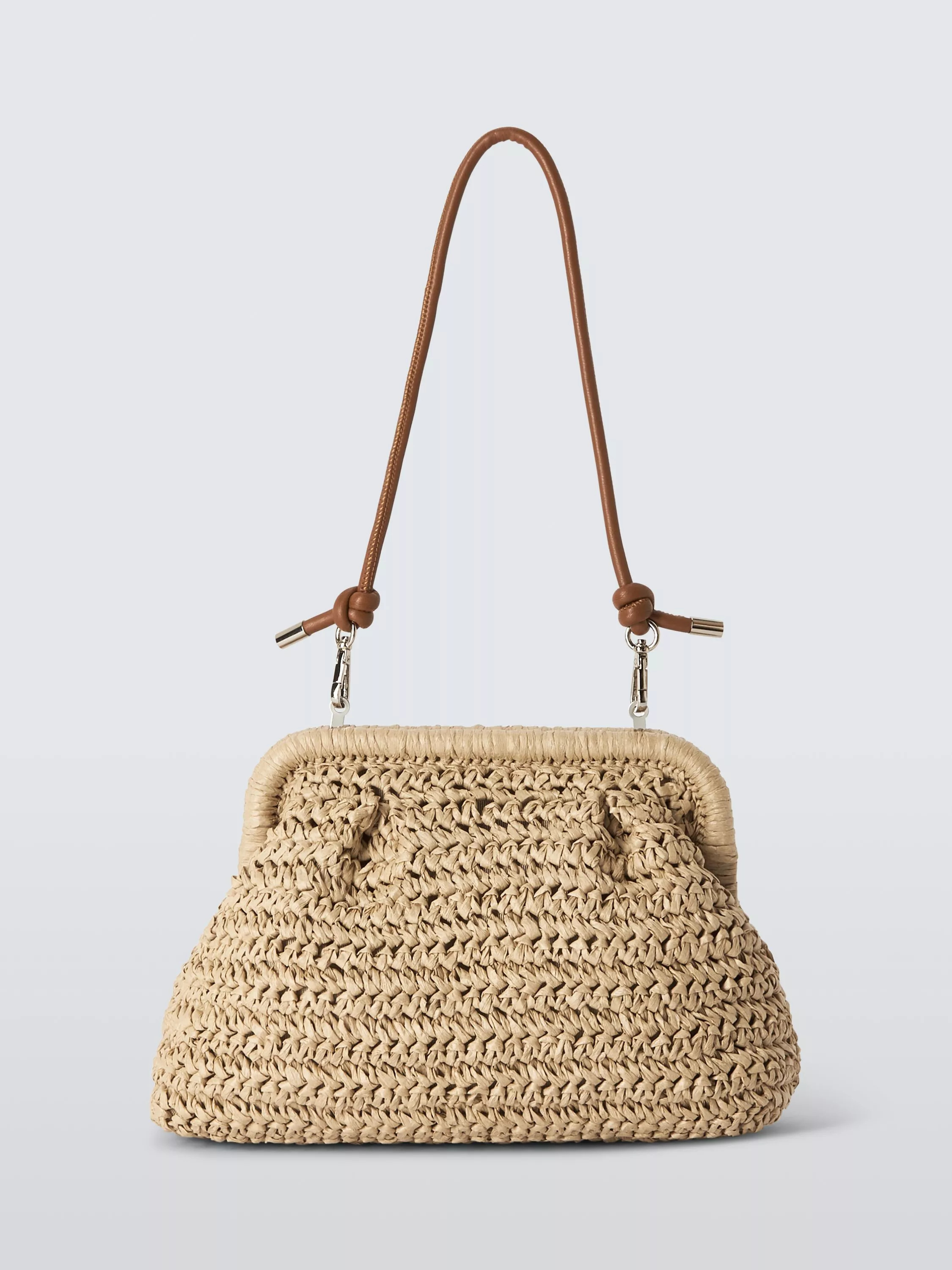 John LewisRaffia Large Clutch Bag, Light Brown | John Lewis (UK)