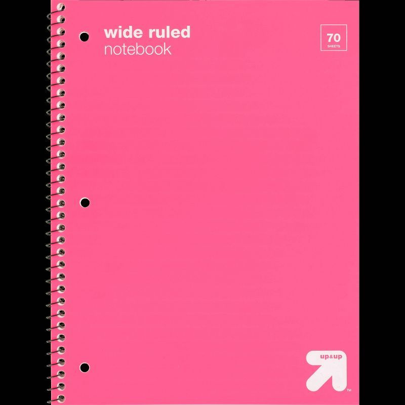 Wide Ruled 1 Subject Flexible Plastic Cover Spiral Notebook - up & up™ | Target