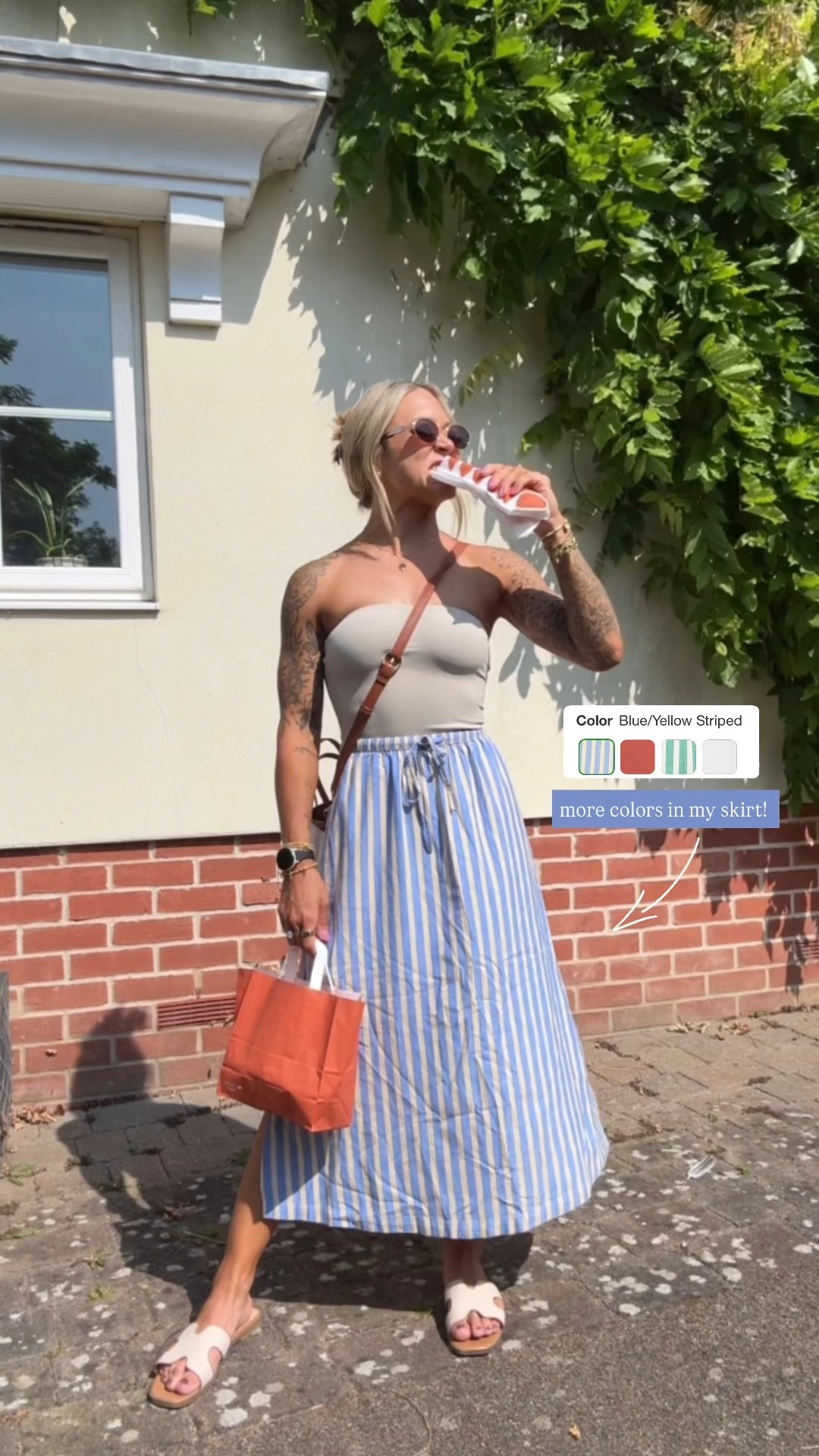 Ootd to visit Cambridge 🛶🌼🇬🇧 my fave Amazon tube top (S) / linen flowy skirt from Target (XS) & these sandals! I size up a 1/2 size 🤎 on sale! 

Summer style / target finds / Amazon / Holley Gabrielle / stripes / cute / casual / reel 

#LTKSaleAlert #LTKStyleTip #LTKFindsUnder50