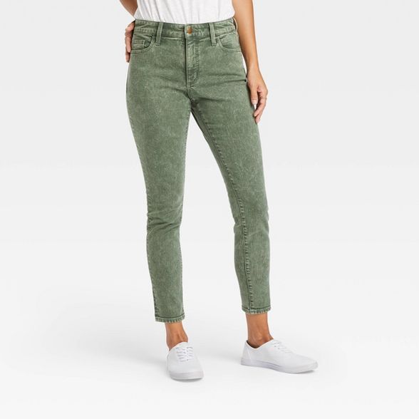 Women&#39;s High-Rise Skinny Cropped Jeans - Universal Thread&#8482; Green 4 | Target