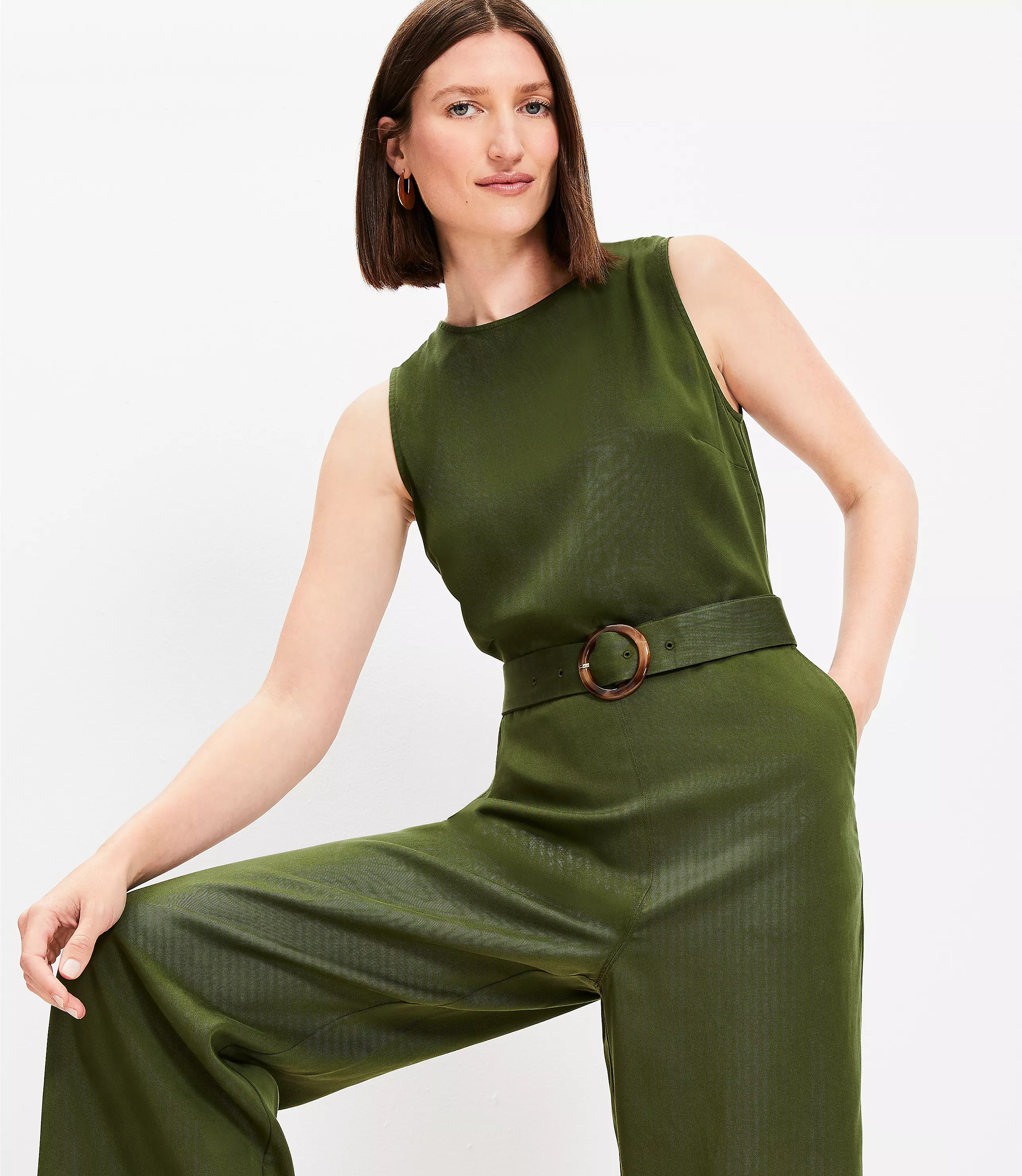 Belted Tank Jumpsuit | LOFT