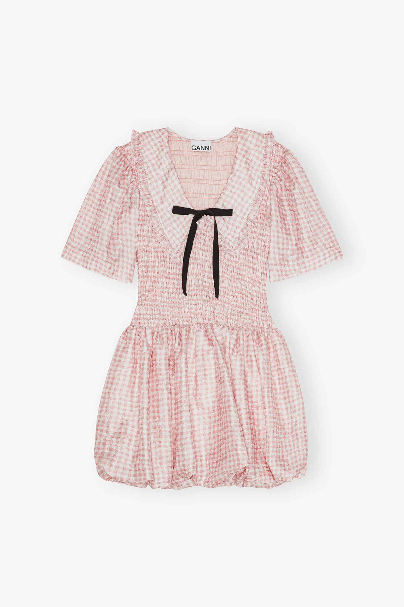 Pink Check Smock Dress | Ganni