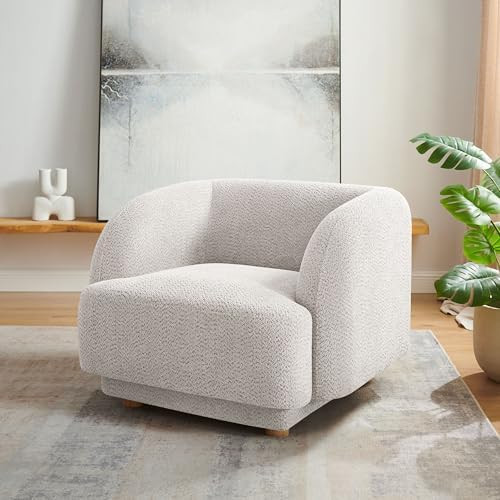 VANOMi Oversized Living Room Chair, Modern Comfy Accent Barrel Chairs, Single Sofa Chair with Woo... | Amazon (US)