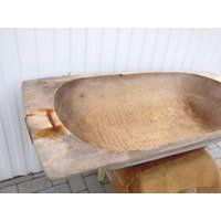 47, 75"" Long - Antique Primitive Wooden Dough Bowl Long Natural Wood Country Cottage Chic Rustic Ho | Etsy (US)