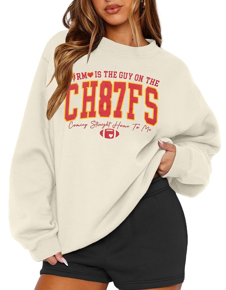 KNEYATTA Game Day Sweatshirt Women Football Sweatshirt Football Fan Long Sleeve Crewneck Casual T... | Amazon (US)