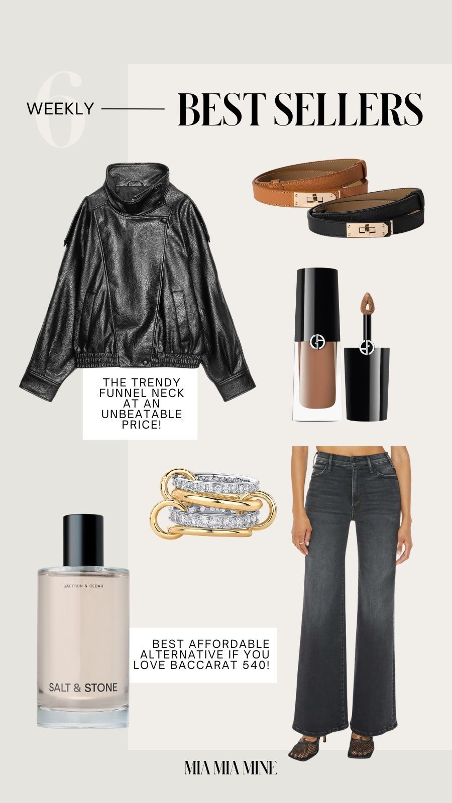 Weekly Best Sellers On #miamiamine
Mother Black Denim wearing a 24
Amazon stack ring
Amazon Hermes look belts
Zara Funnel Neck Leather Jacket only $119
Salt & Stone Fragrance similar to Baccarat 540
Armani Liquid Eyeshadows



#LTKSeasonal #LTKFindsUnder100 #LTKGiftGuide