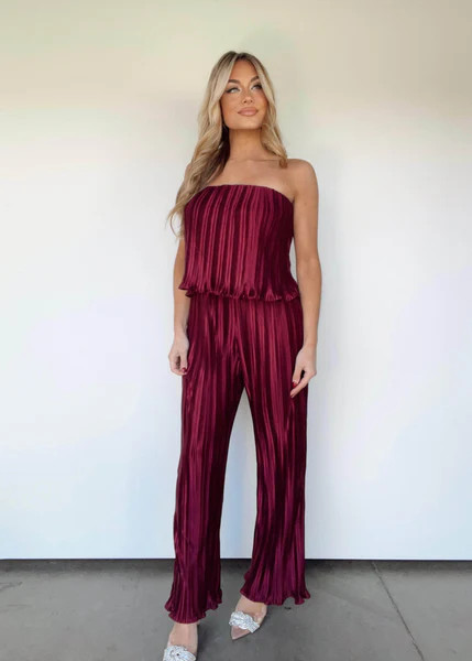 Wine Down Jumpsuit | Lane 201 Boutique