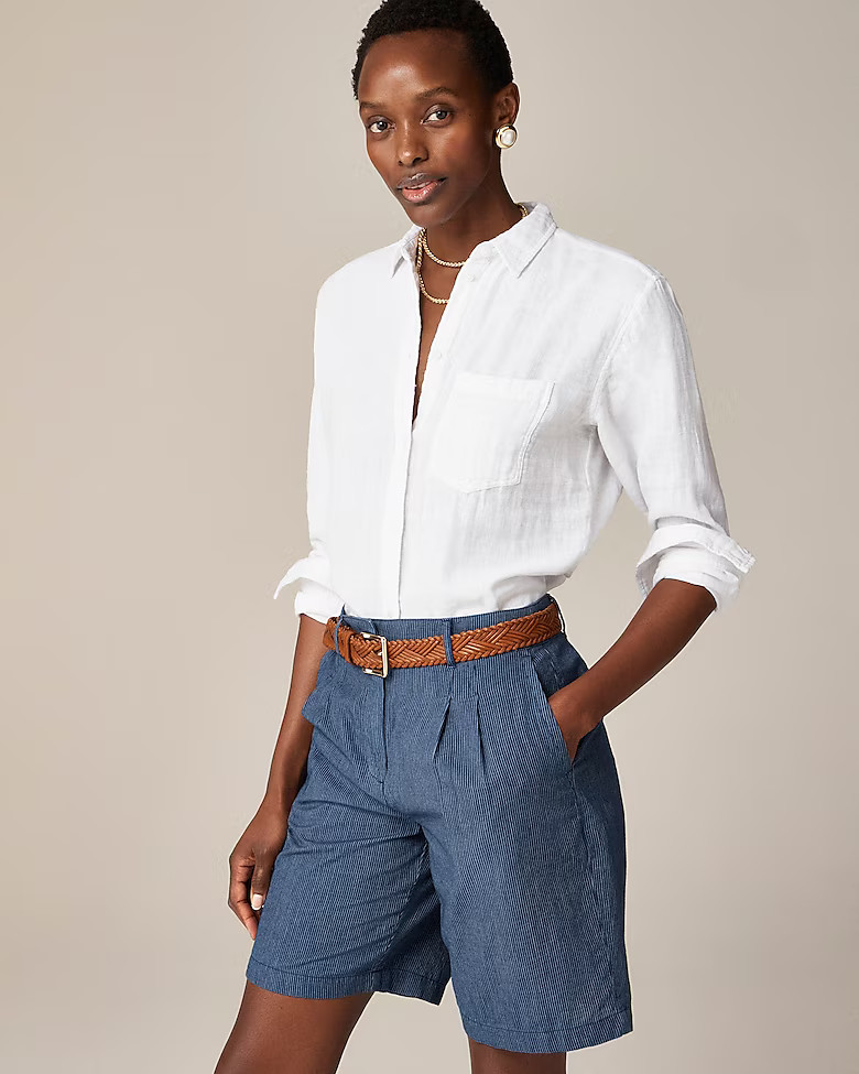 Garçon classic shirt in cotton-linen blend gauze | J. Crew US