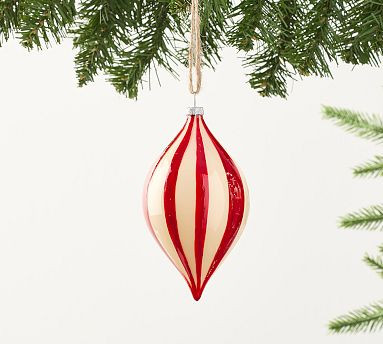 Hand Painted Red and White Onion Ornament | Pottery Barn (US)