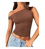 Trendy Queen Womens Double Lined Off The Shoulder Tops Going Out Tank Crop Shirts | Amazon (US)