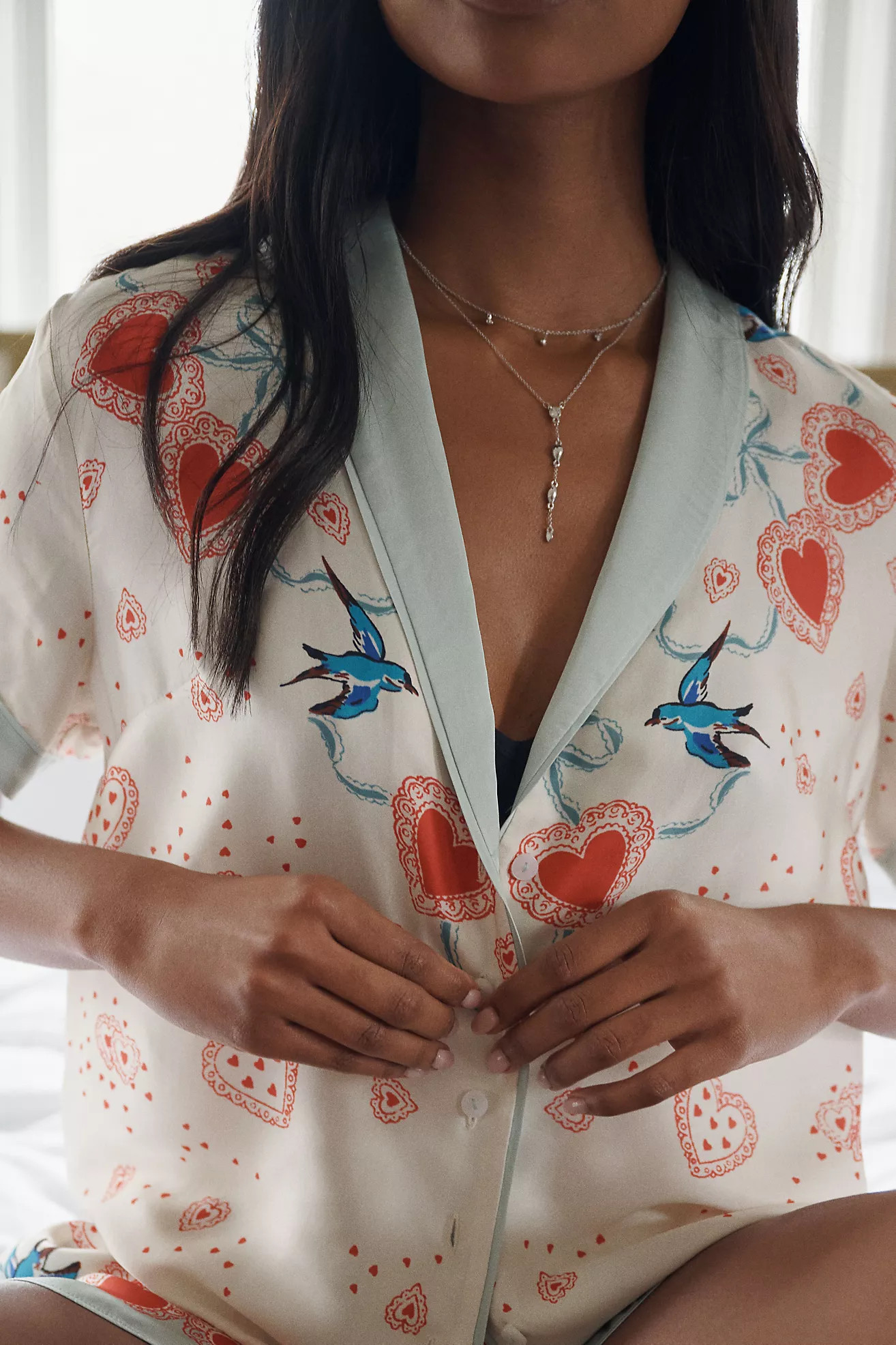 The LyreBird Silky Pajama Top | Anthropologie (US)