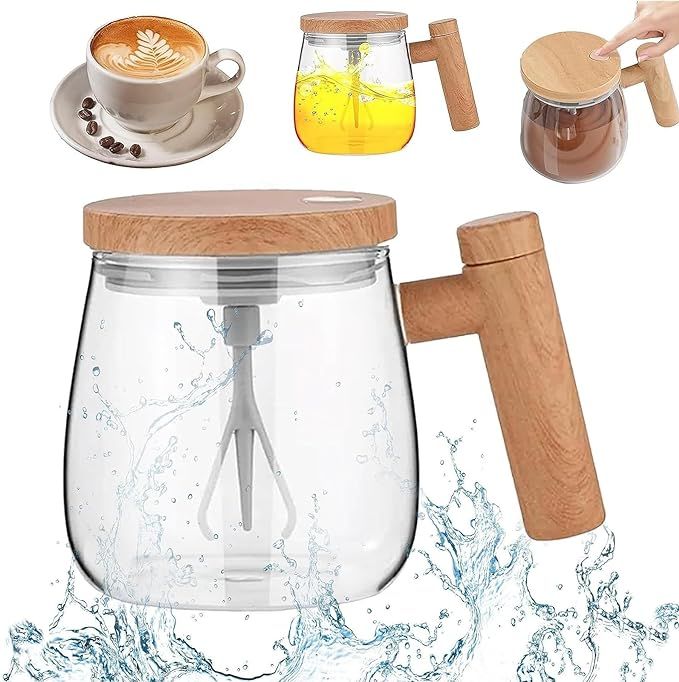 Electric Mixing Mug, 13.5oz Electric Self Mixing Cup with Lid, Self Stirring Coffee Cup, Electric... | Amazon (US)