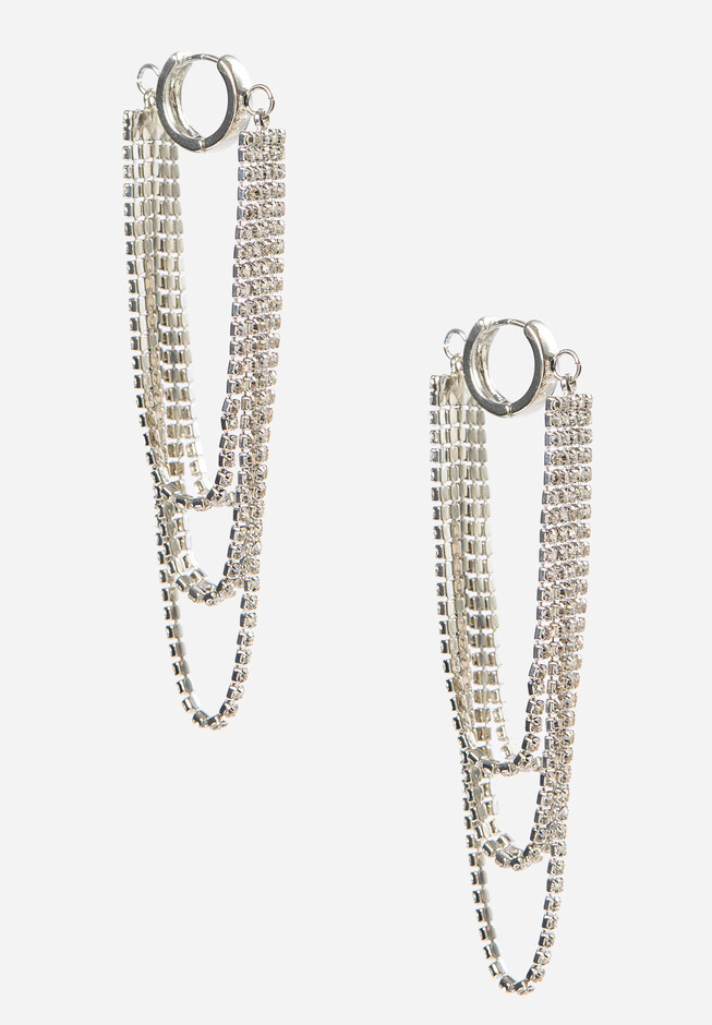 Ear Hugging Hoop With Long Dangle Loop | Eloquii