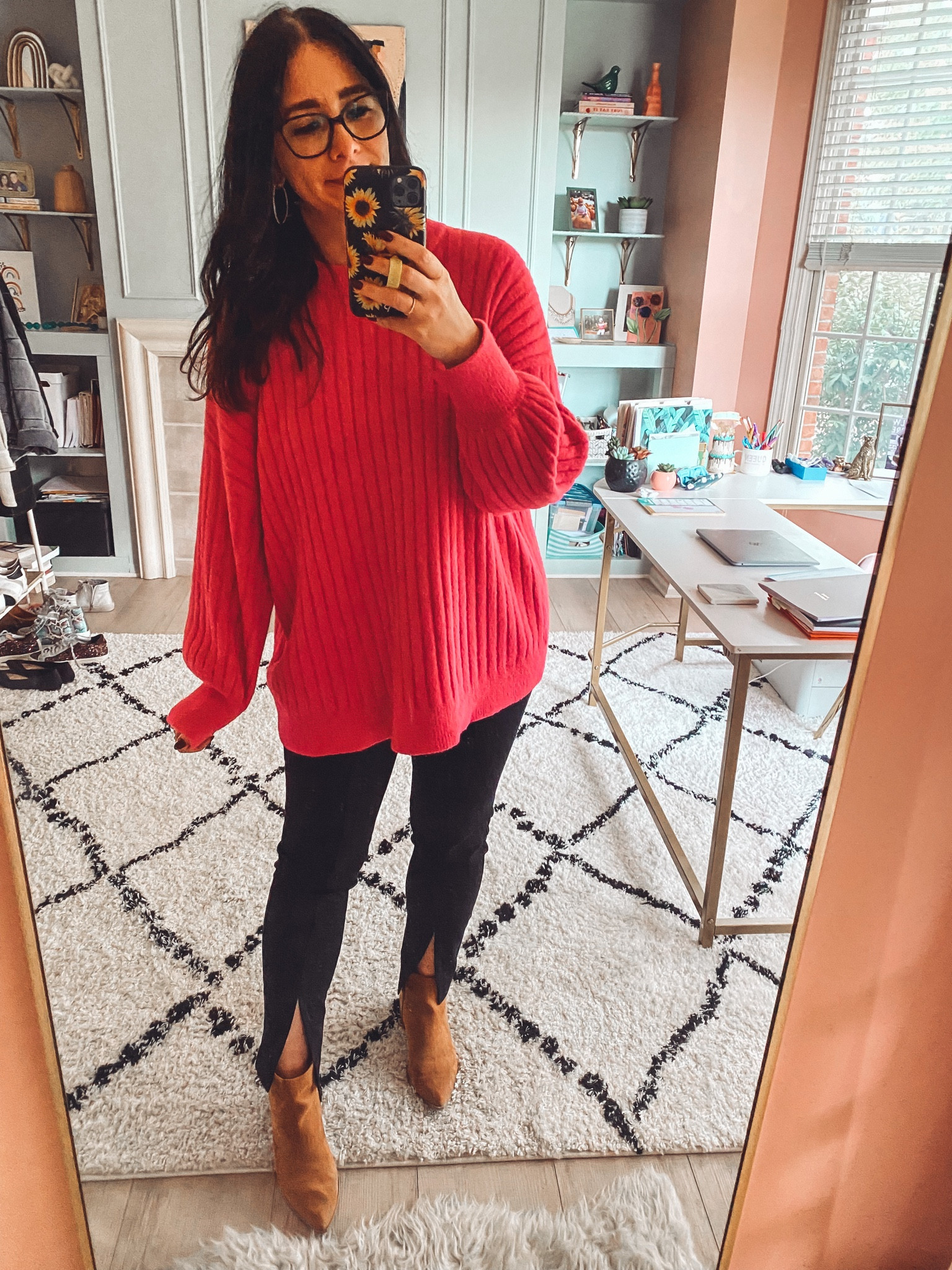 Pink sweater outfit 