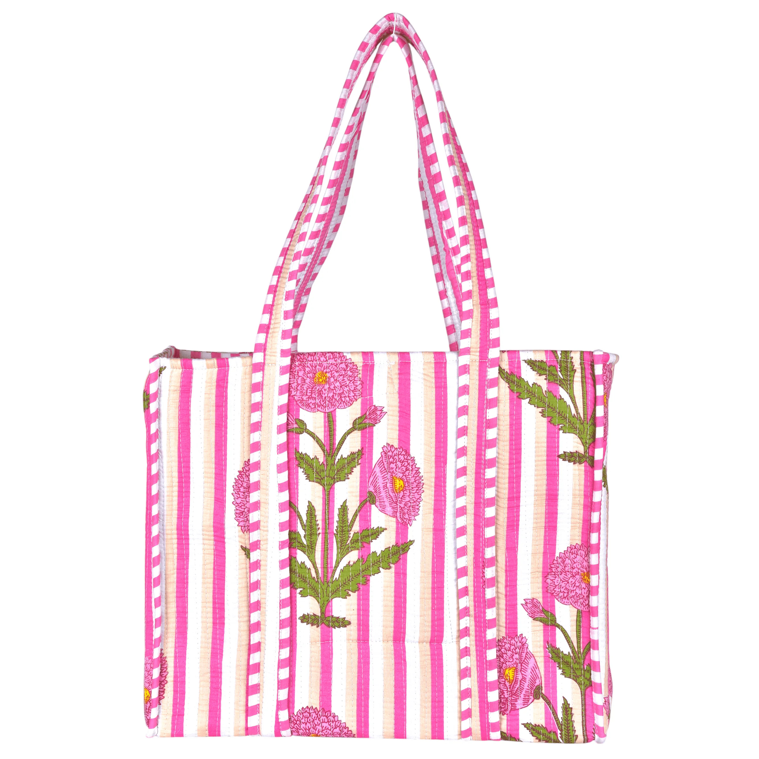 Vivanta Quilted Tote Bag for Women – Large Size Block Print Cotton Shoulder Bag for Shopping Gr... | Walmart (US)