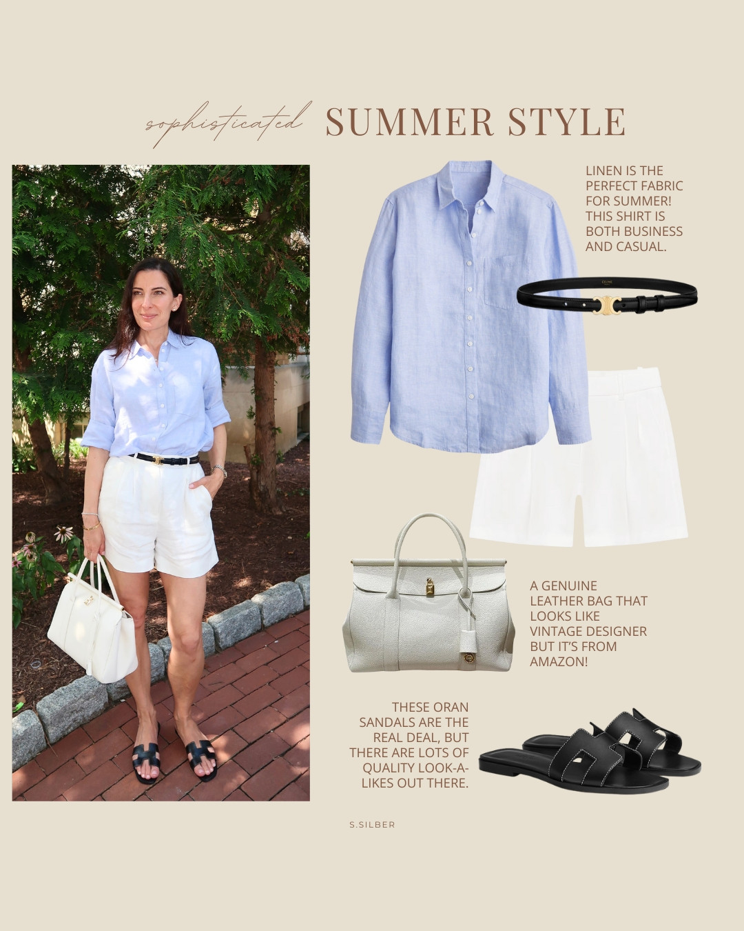 Elevated casual look for summer! 

linen shirt, white shorts, Celine leather belt, Hermes Oran sandals, leather bag, Amazon, J.Crew, Banana Republic, Aritzia, Nordstrom, high low, dressy casual, Stefana Silber 

 #LTKSeasonal #LTKOver40 #LTKFindsUnder100