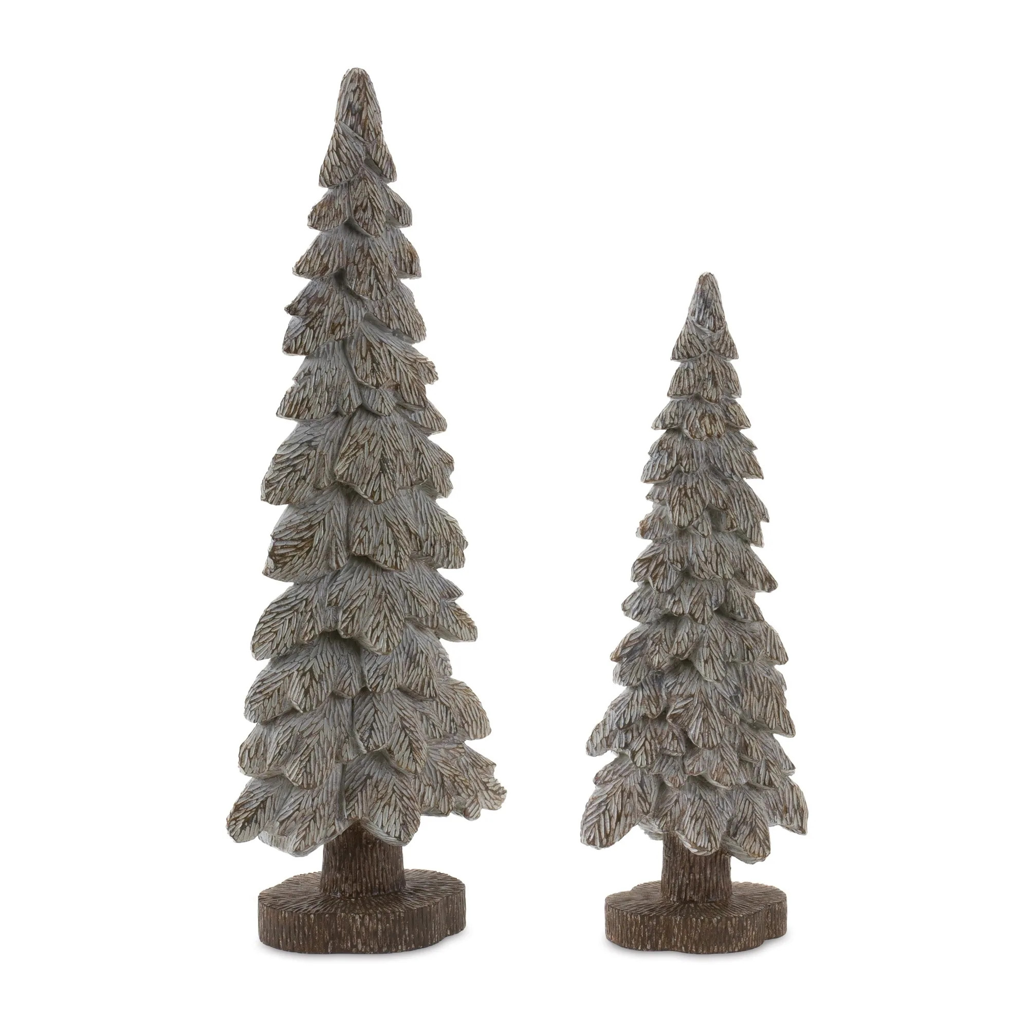 Pine Tree Tabletop Christmas Decorations - 21" - Brown - Set of 2 | Bed Bath & Beyond