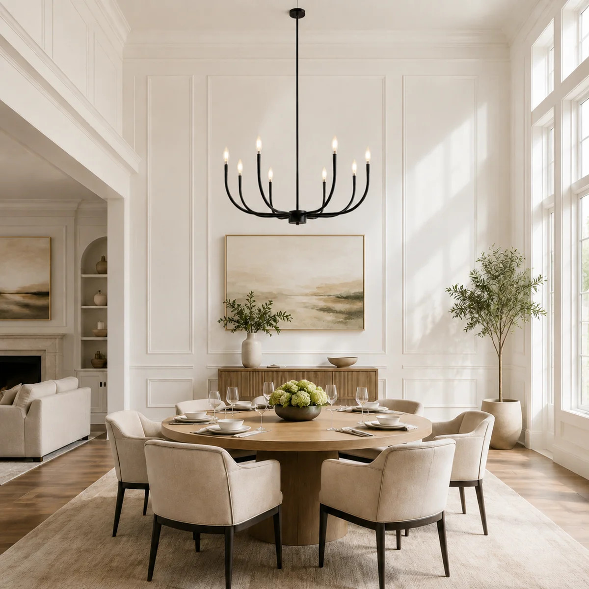 8-Light Dimmable 40.1'' W Large Modern Farmhouse Classic Dining Room Chandelier | Wayfair North America
