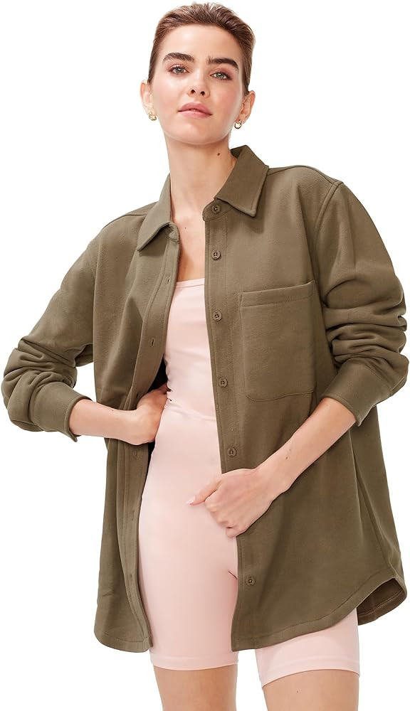 KUT & SO Women’s Shacket – Midweight Fleece Shirt Jacket – Boyfriend Fit, Chic Layering Pie... | Amazon (US)