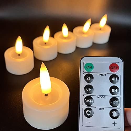 6 Packs 3D Black Wick Led Flameless Battery Operated Tea Lights Candles with Remote Control,Roman... | Amazon (US)