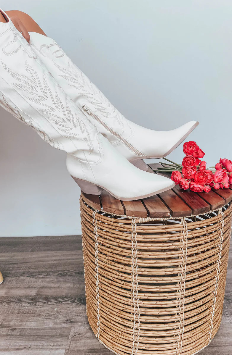 Samara White Western Boot | Apricot Lane Boutique
