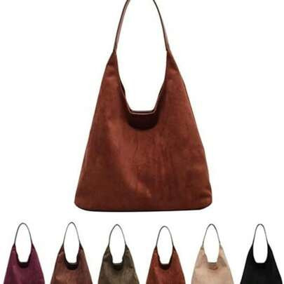 Leather Hobo Bags For Women Brown Purses Suede Purse Slouchy Tote Bag Suede Tote Bag Fall Purses Handbag | SHEIN