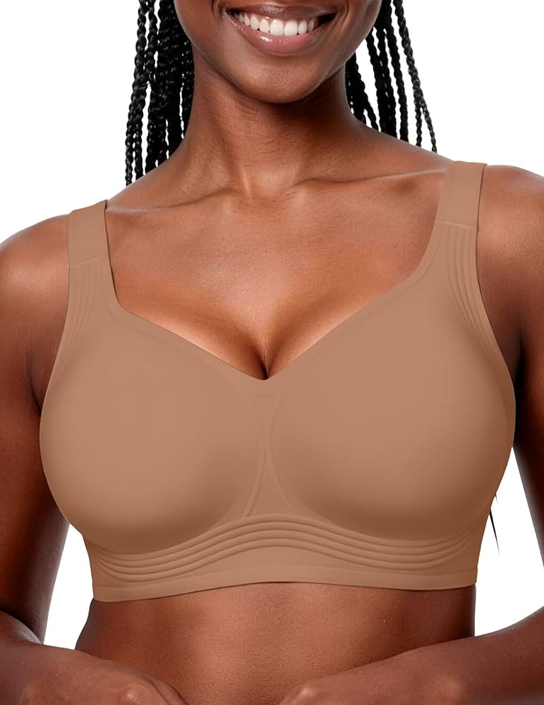 Vertvie Jelly Bras for Women Plus Size Minimizer Soft Wireless Push Up Bra Full Supportive Older ... | Amazon (US)