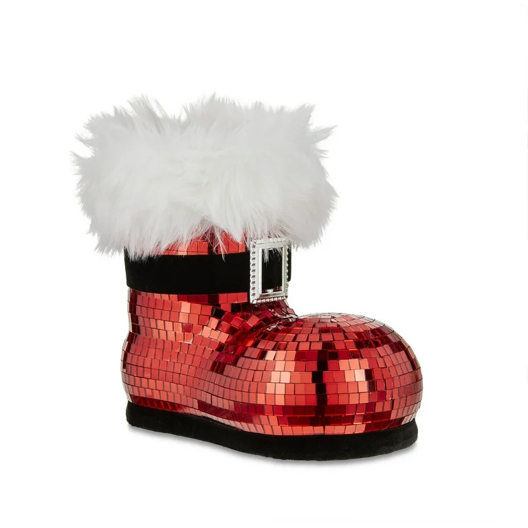 Santa Red Disco Boot, 6 in, Holiday Time - Walmart.com | Walmart (US)