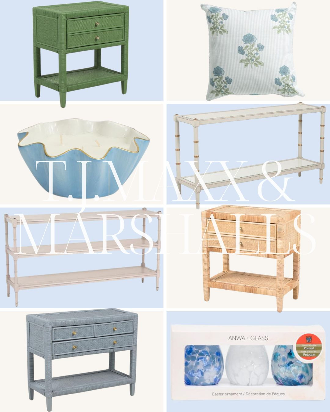 T.J. Maxx and Marshalls finds! 

living room | bathroom | bedroom | home decor | home refresh | bedding | nursery | classic home | traditional home | blue and white | furniture | coffee table | southern home | coastal home | grandmillennial home | scalloped | woven | rattan | classic style | preppy style | grandmillennial decor | blue and white decor | classic home decor | traditional home | bedroom decor | bedroom furniture | dresser | blue chair | brass lamp | floor mirror | euro pillow | white bed | linen duvet | side table | rug | glassware | cups | plates | hosting | kitchen spring | sale picks | outdoor furniture | porch | beach | Lillian August | Karma Home | Ballard Designs 

 #LTKHome