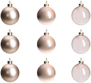 DN DECONATION Pink Glass Christmas Ball Ornaments, 3.15” Hanging Christmas Baubles for Xmas Tre... | Amazon (US)