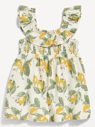 Sleeveless Ruffled Linen-Blend Dress for Baby | Old Navy (US)