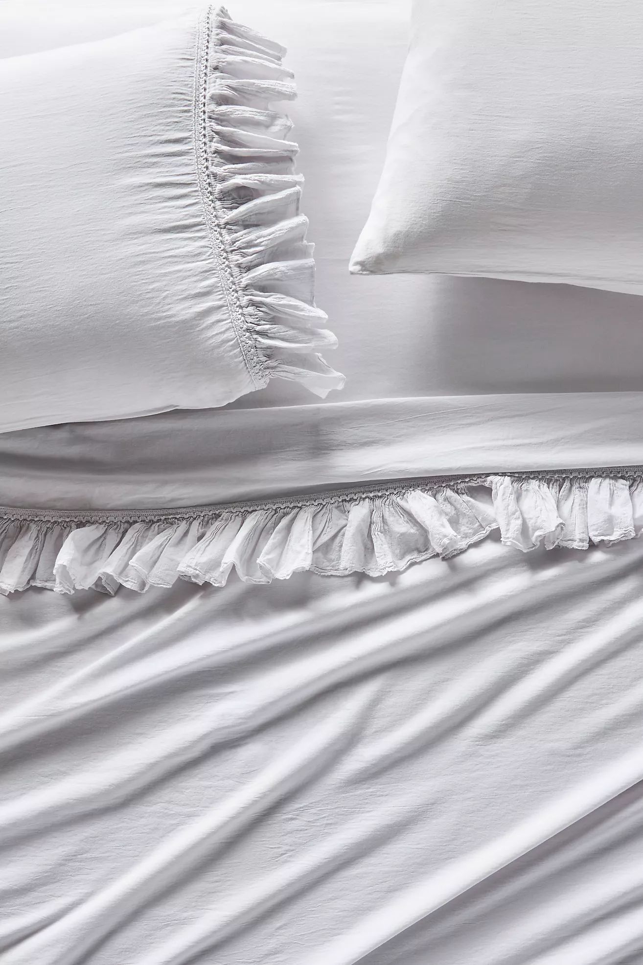 Ruffled Organic Spa Sateen Sheet Set | Anthropologie (US)