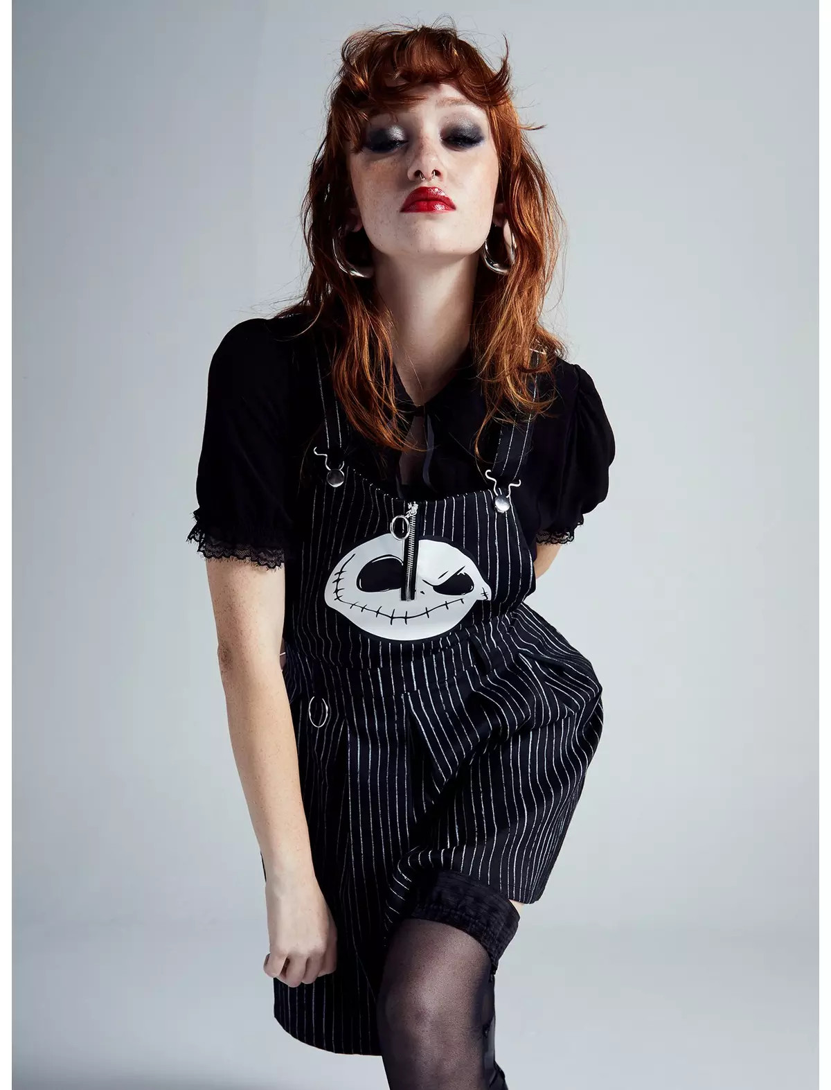 Her Universe The Nightmare Before Christmas Jack Pinstripe Skirtall | Hot Topic | Hot Topic