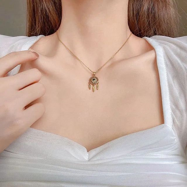 HANJUE - Dream catcher NecklaceUS$ 5.50X184 - Gold - One SizeUsually ships within 7 to 14 daysAd... | YesStyle Global