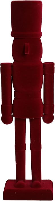 Luxury Red Velvet Nutcracker Soldier Figurine - 12 Inch Tall Wooden Christmas Decoration - Festiv... | Amazon (US)