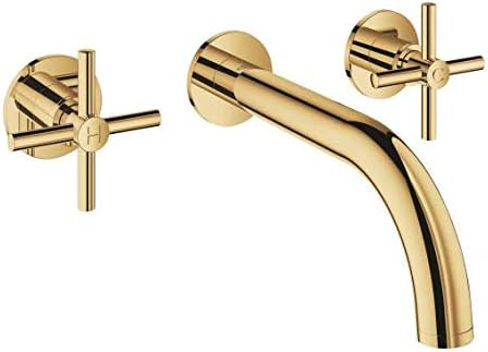 GROHE Atrio 3-hole basin mixer, DN 15, wall mounted, 180 mm projection, cross handles, colour: co... | Amazon (UK)