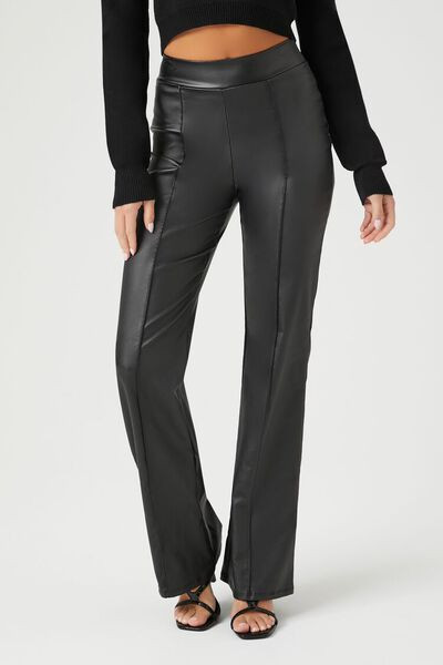 Faux Leather Straight-Leg Pants | Forever 21